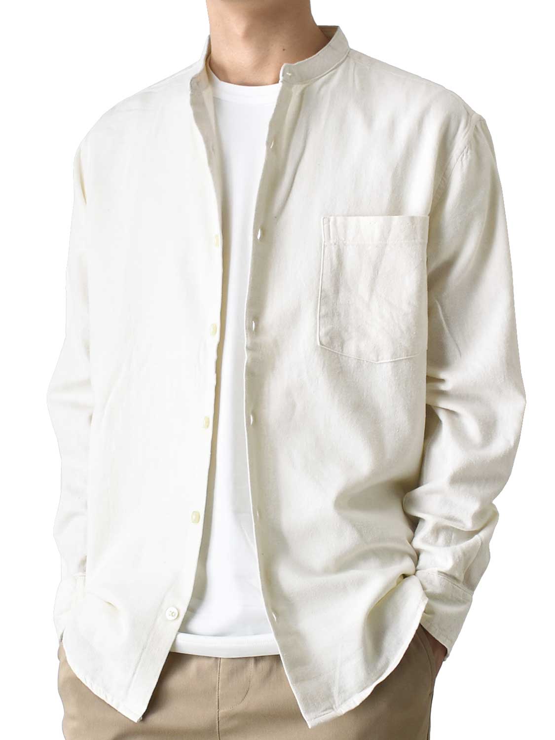 シャツ 長袖 メンズ コットンシャツ 裏起毛 暖か 綿100％ 送料無料 通販YC
