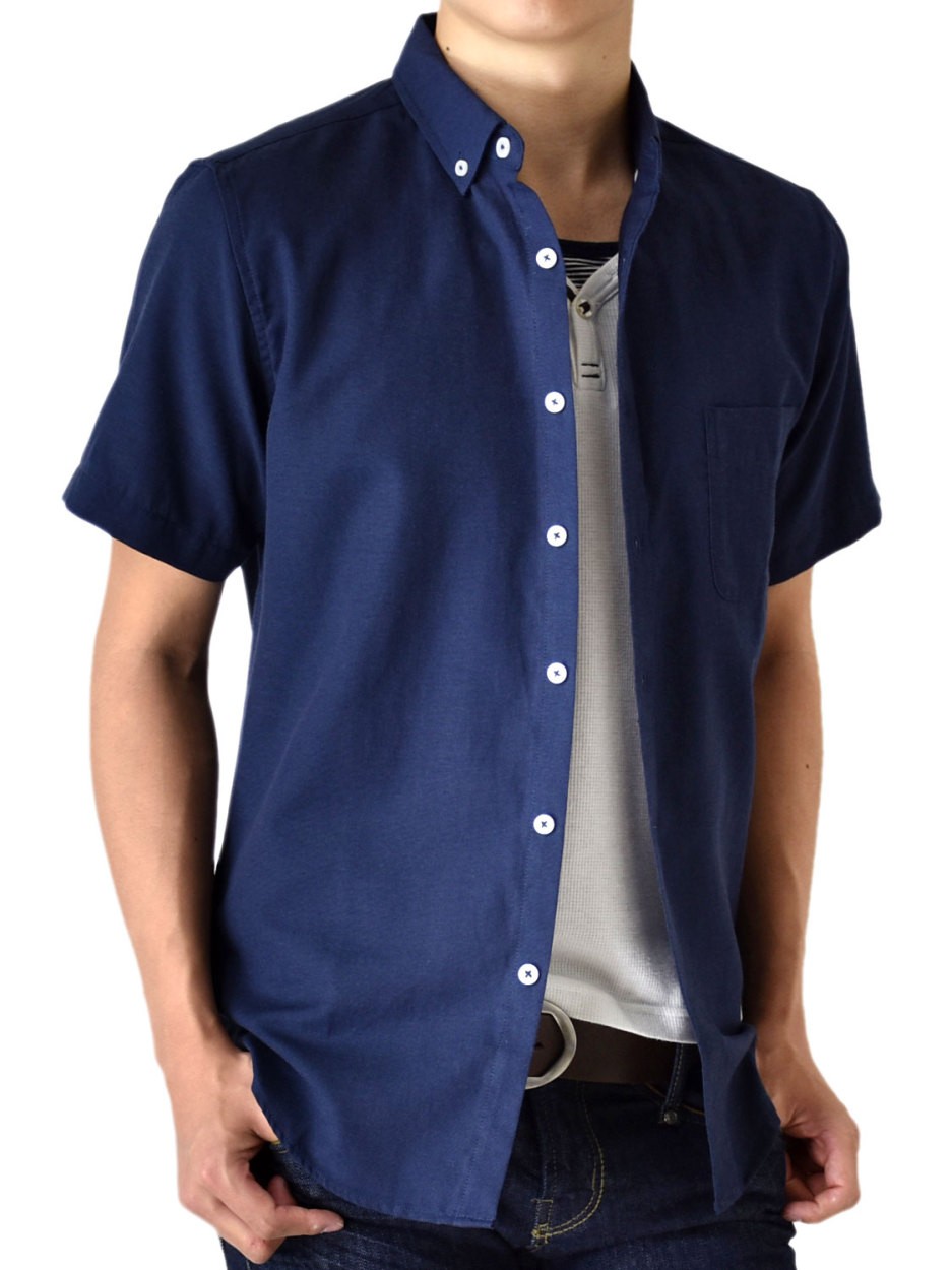 シャツ メンズ オックスフォードシャツ ボタンダウンシャツ カジュアル 半袖 送料無料 通販MC《M1.5》｜aronacasual｜07