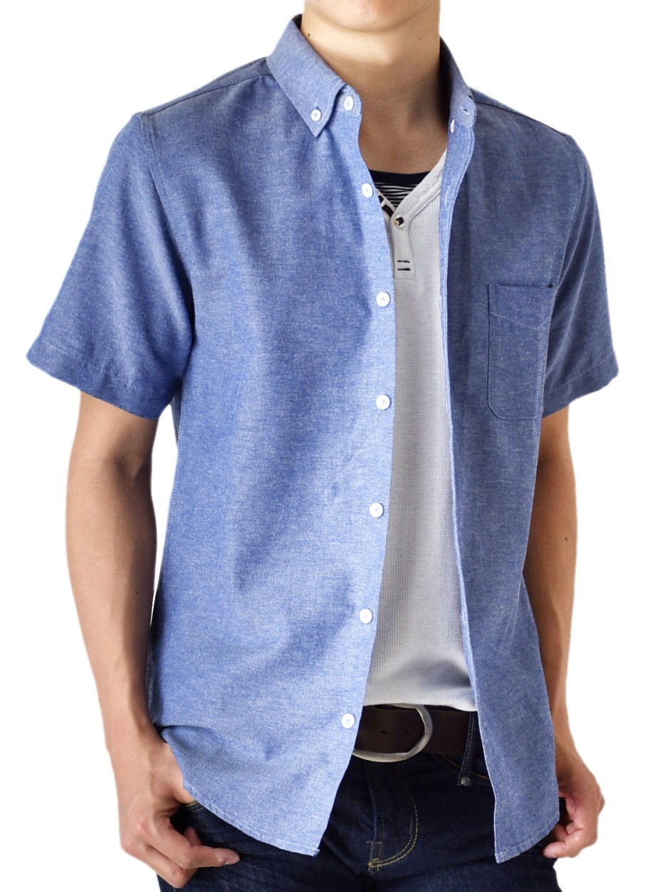 シャツ メンズ オックスフォードシャツ ボタンダウンシャツ カジュアル 半袖 送料無料 通販MC《M1.5》｜aronacasual｜08