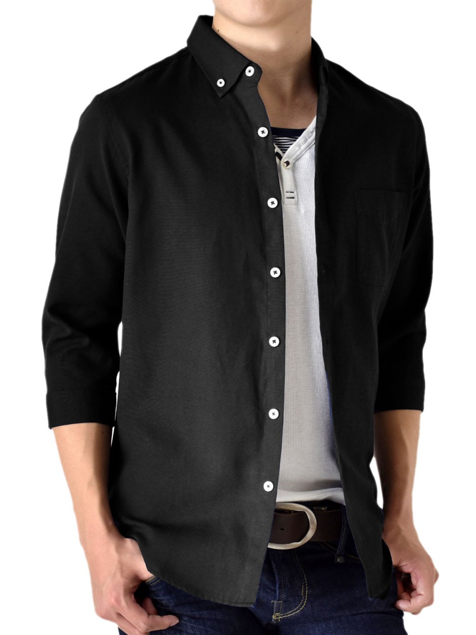 シャツ メンズ オックスフォードシャツ カジュアル ７分袖 セール 送料無料 通販MC《M1.5》