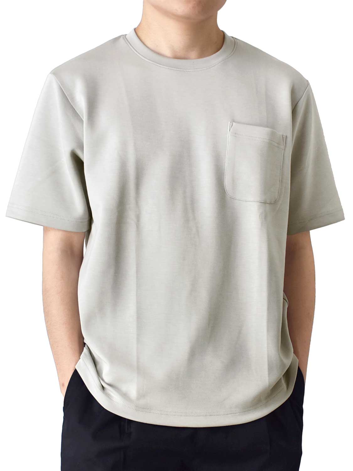 Tシャツ メンズ 接触冷感 ストレッチ 胸ポケット 送料無料 通販Y 半袖