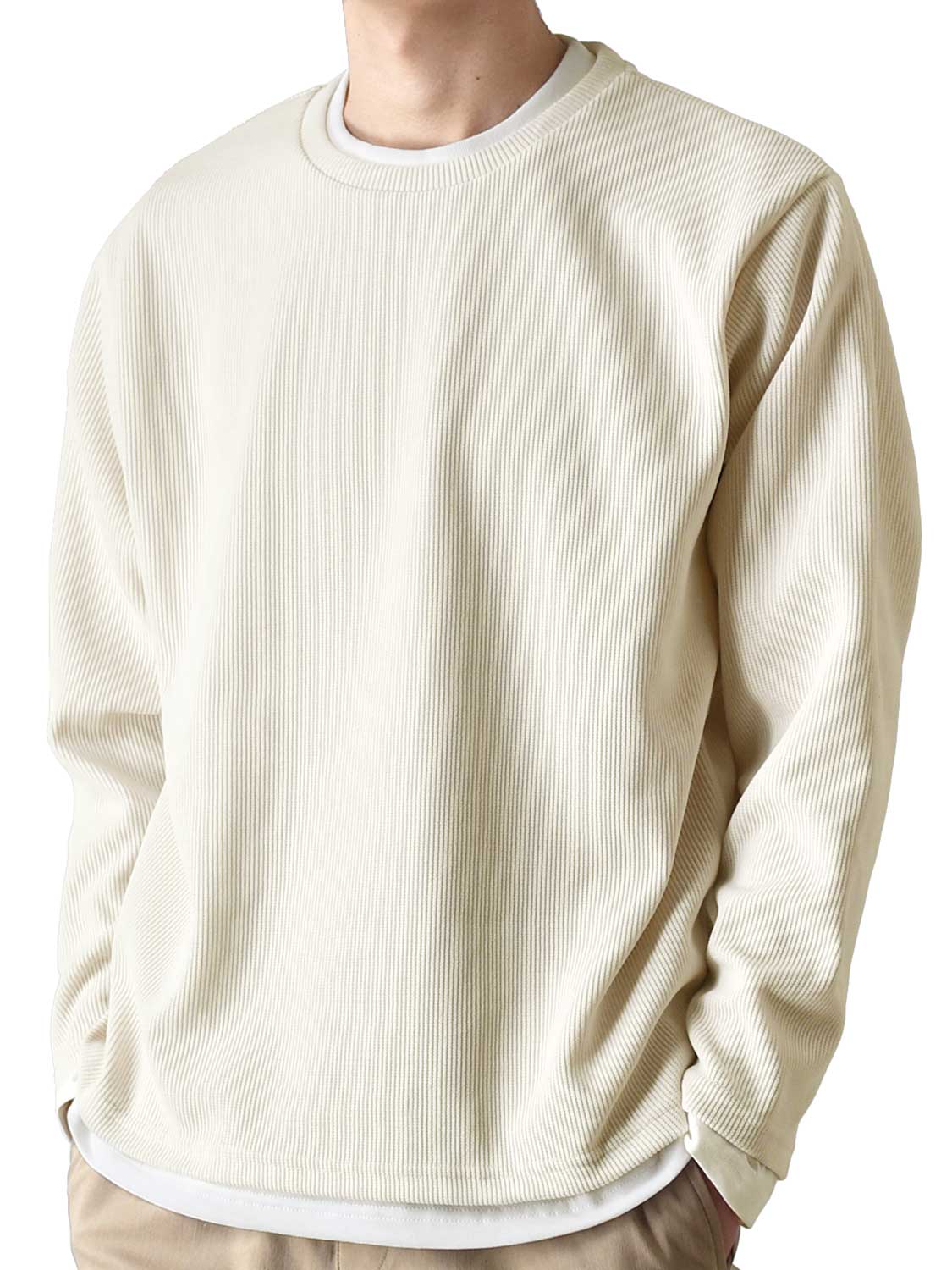 カットソー Tシャツ アンサンブル 長袖 2枚セット メンズ 重ね着 送料無料 通販YC レイヤード