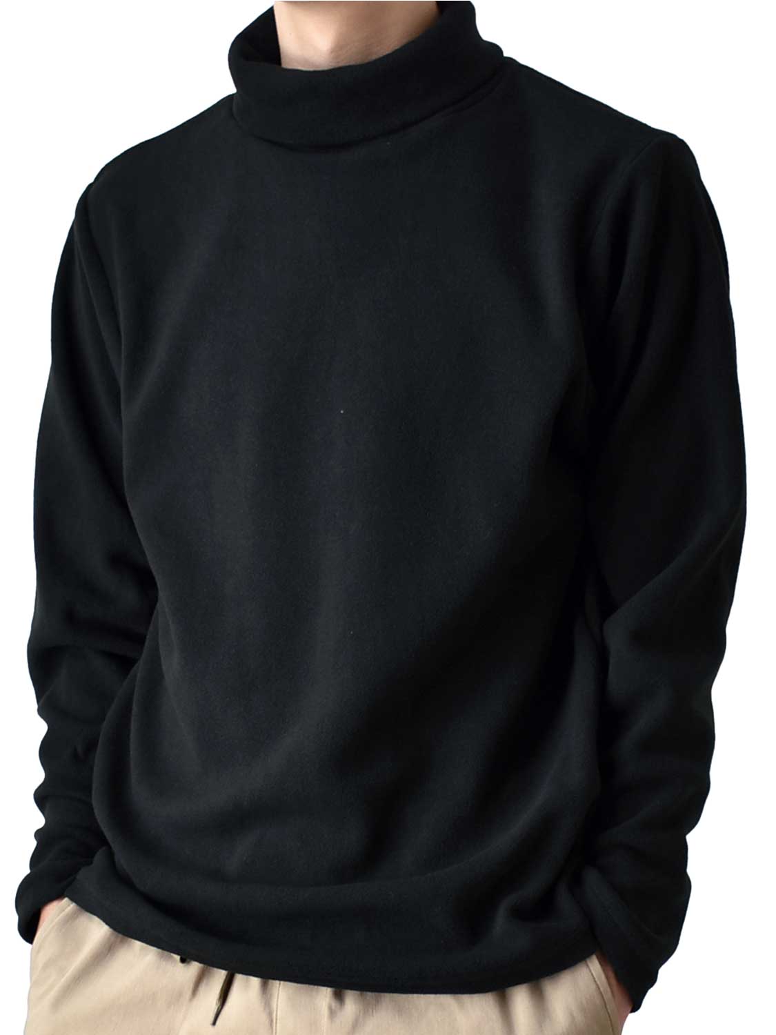 フリース カットソー タートルネック 裏起毛 暖か メンズ セーター ニット 送料無料 通販YC｜aronacasual｜02