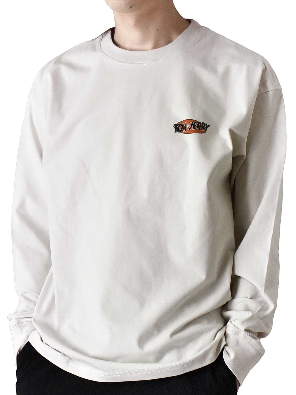 長袖 Tシャツ メンズ ストレッチ トムとジェリー タフィー レトロ