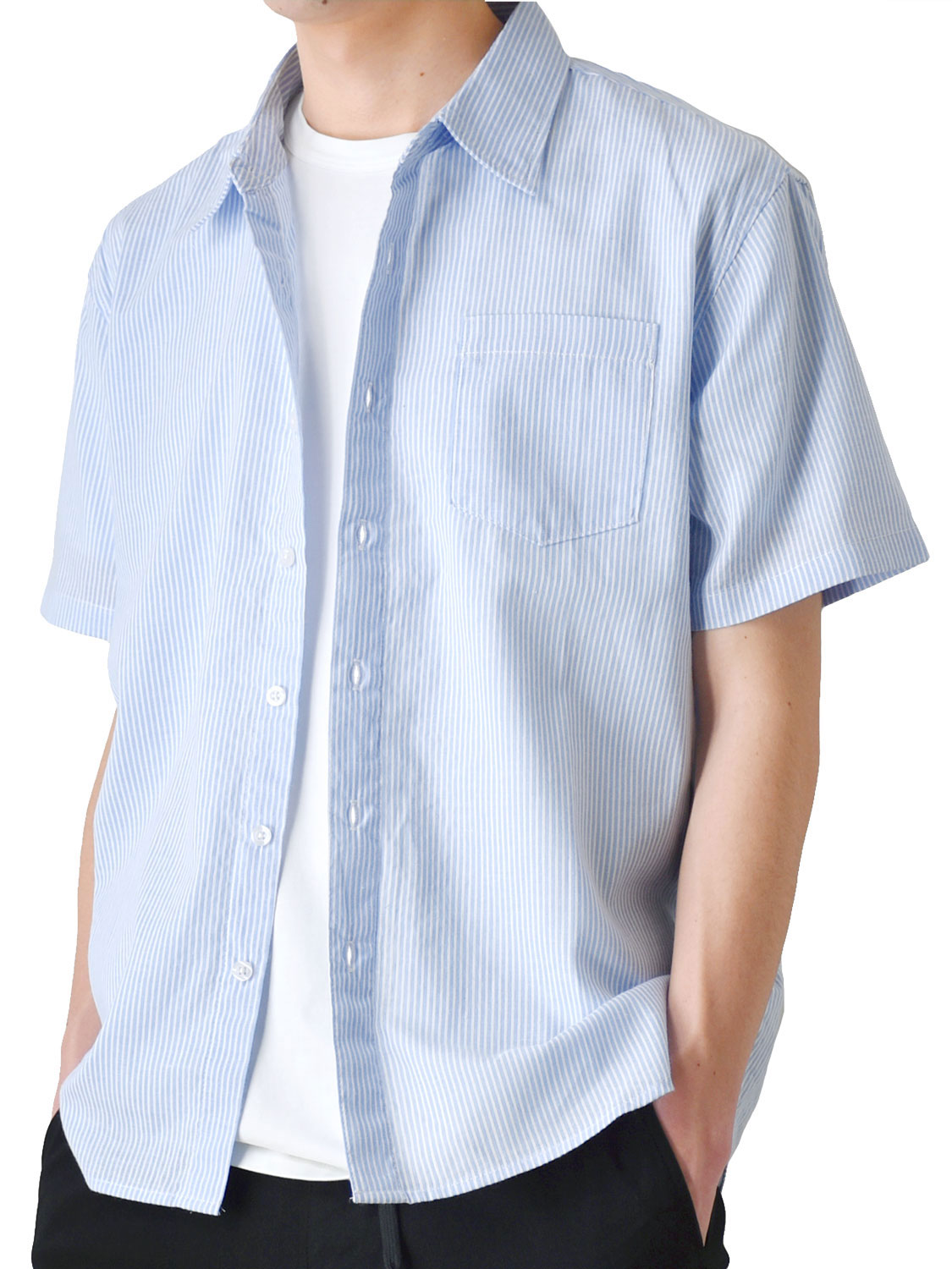 チェックシャツ メンズ 半袖 綿100% レギュラーカラー ポケット付き 涼しい 夏シャツ 大きいサイズ対応 送料無料 通販Y | ARONA | 08