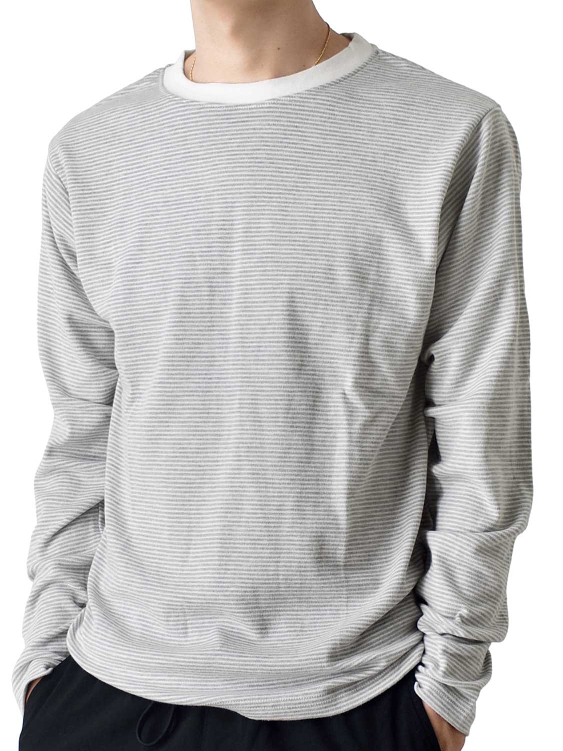 長袖Tシャツ メンズ 微起毛 暖か 送料無料 通販YC カットソー  防寒