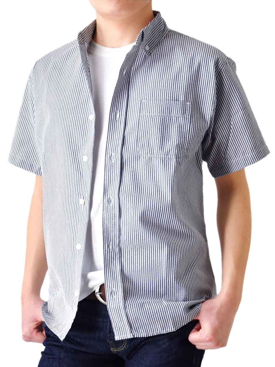チェックシャツ 半袖シャツ ボタンダウンシャツ メンズ 送料無料 通販Y｜aronacasual｜04