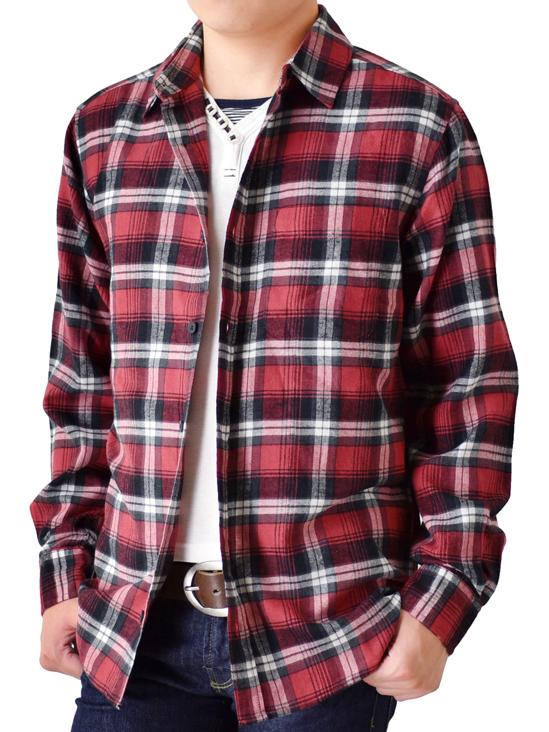 チェックシャツ ネルシャツ 長袖 シャツ 冬 暖かい 防寒 メンズ 送料無料 通販YC｜aronacasual｜02