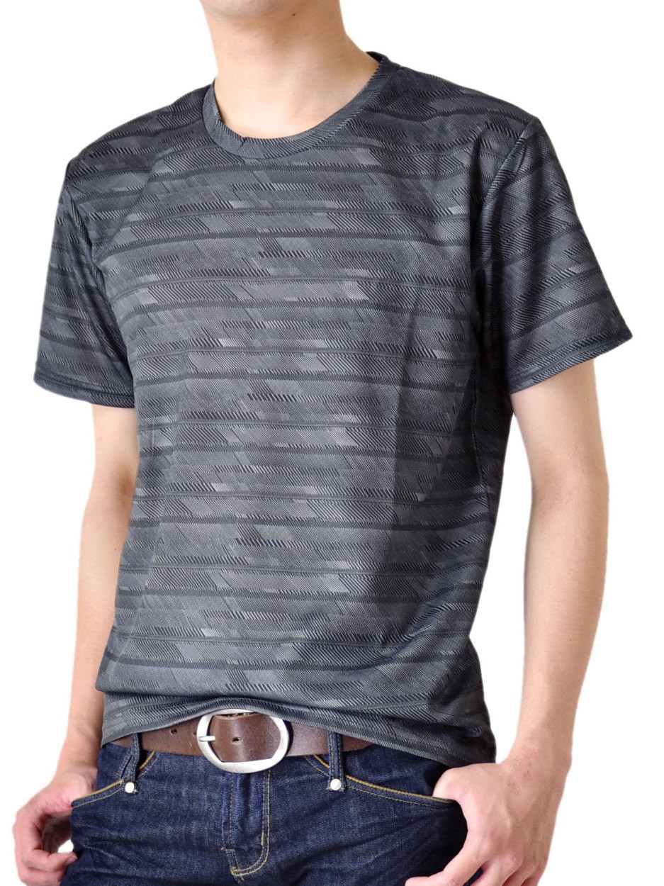 Tシャツ メンズ DRYストレッチ 吸汗速乾 総柄 セール 送料無料 通販M《M1.5》｜aronacasual｜07