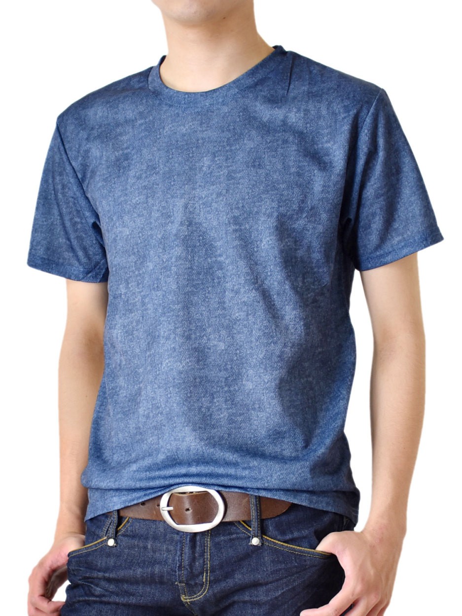 Tシャツ メンズ DRYストレッチ 吸汗速乾 総柄 セール 送料無料 通販M《M1.5》