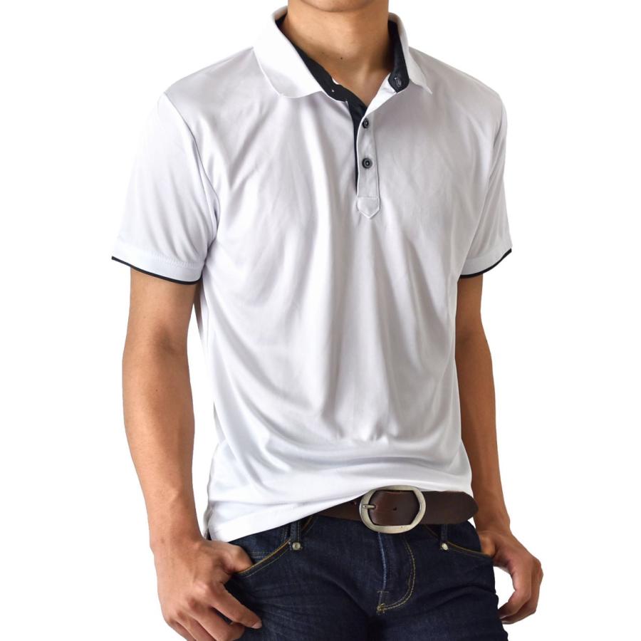 日本最大級の品揃え接触冷感 吸水速乾 ポロシャツ メンズ カラー配色 UVカット 送料無料 通販M《M1.5》 ストレッチ 半袖 トップス 