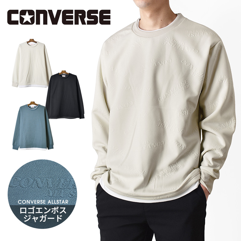 k*a様 【BLACKCOMMEdesGARCONS 】ユニセックス 美品 長袖 CONVERSE（コンバース） メンズ 長袖カットソー ジャガード 重ね着風