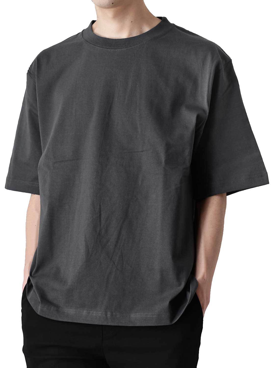 アドーア 黒 オーバーサイズ Tシャツ MP メンズ アダプト ウォッシュド オーバーサイズ ショート