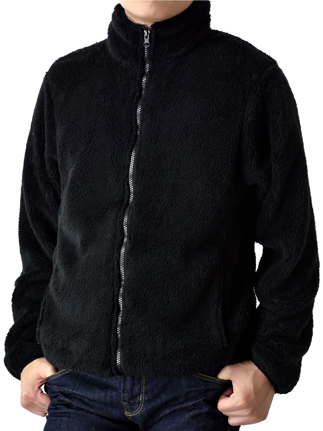 フリースジャケット メンズ ボアフリース 暖か スタンドカラー 起毛 裏起毛 送料無料 通販 防寒