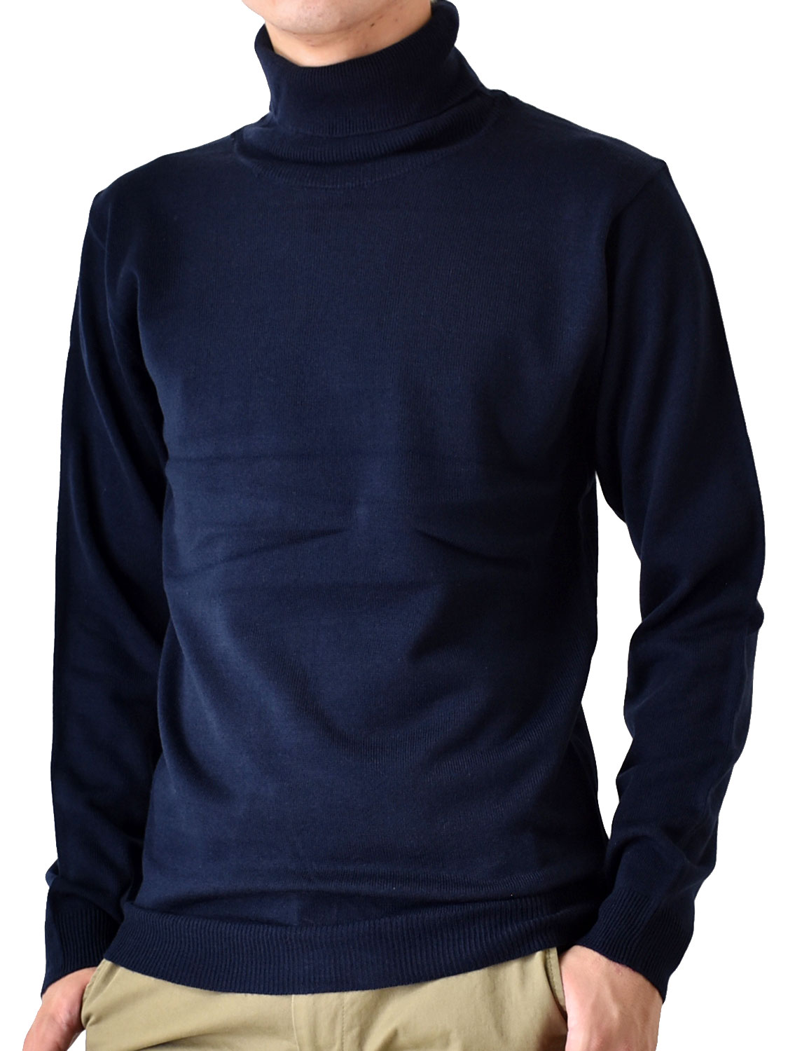 ARONA カシミア タッチ タートルネック ニット セーター 裏起毛