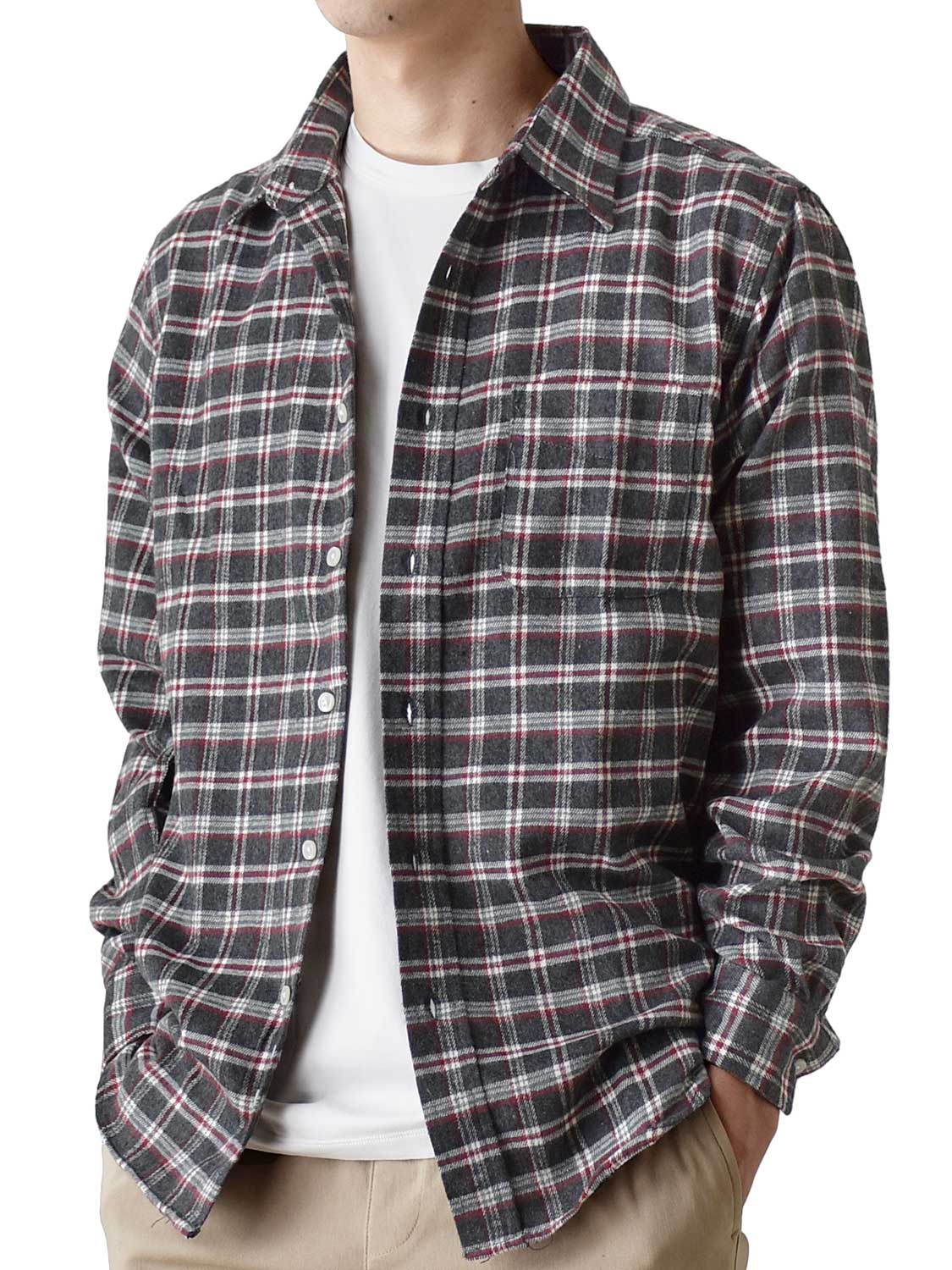 ARONA ネルシャツ メンズ チェックシャツ 長袖 シャツ 爆買 送料無料