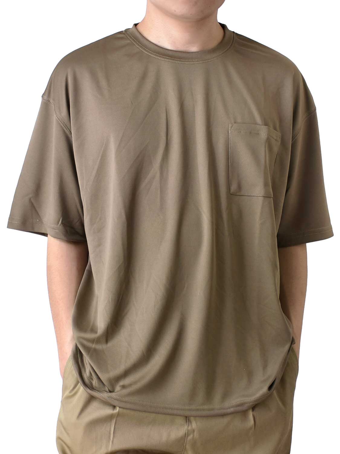 DRYストレッチ Tシャツ 半袖 メンズ 吸汗速乾 くすみカラー ワイドシルエット ポケット付き 送料無料 通販Y｜aronacasual｜03