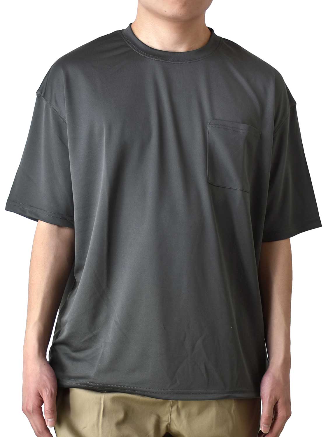 DRYストレッチ Tシャツ 半袖 メンズ 吸汗速乾 くすみカラー ワイドシルエット ポケット付き 送料無料 通販Y｜aronacasual｜08
