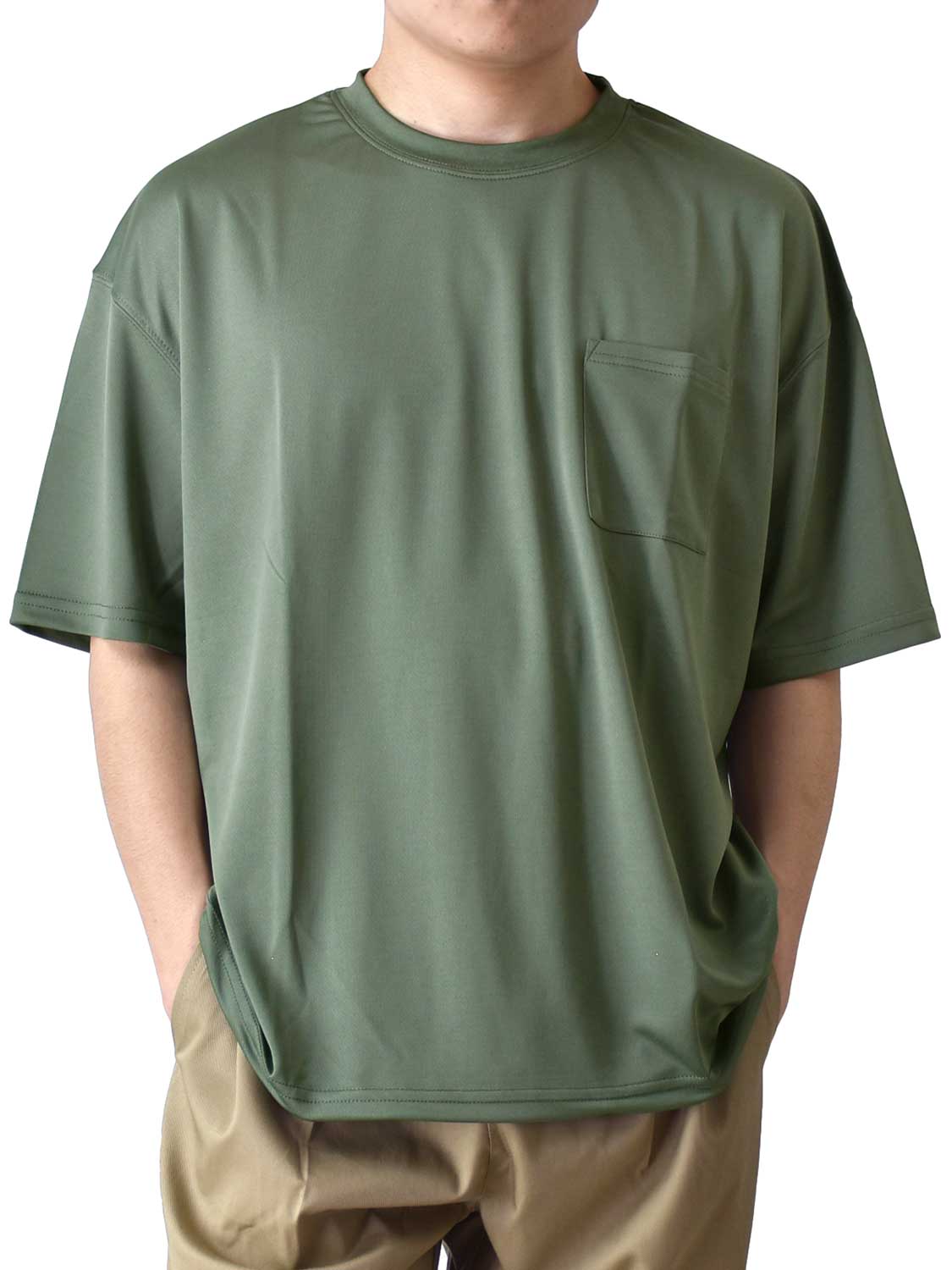 DRYストレッチ Tシャツ 半袖 メンズ 吸汗速乾 くすみカラー ワイドシルエット ポケット付き 送料無料 通販Y｜aronacasual｜04