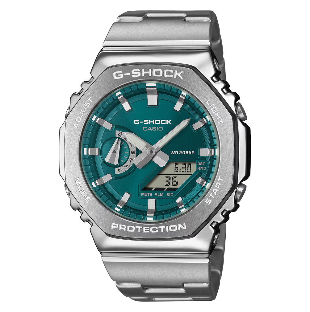 【ベルト調整無料】CASIO G-SHOCK カシオ ジーショック GM-2110D フルメタル オクタゴン 八角形 アナログ デジタル ステンレス 男性 腕時計 メンズ カシオークの画像