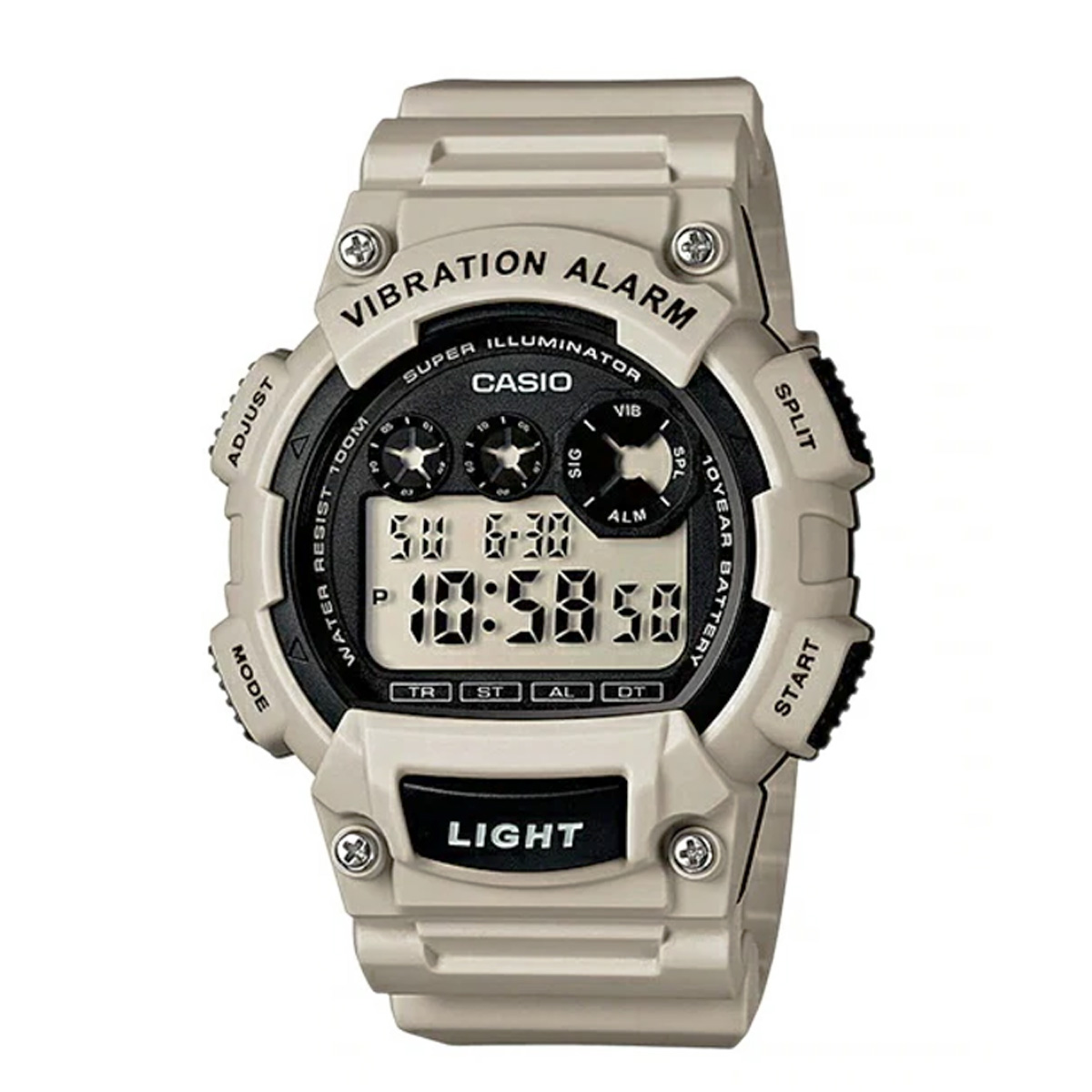 【振動でお知らせ】カシオ バイブレーション アラーム W735-736 三つ目デジタル スポーツウォッチ CASIO 男性用 男の子 キッズ 腕時計 小学生 中学生の画像