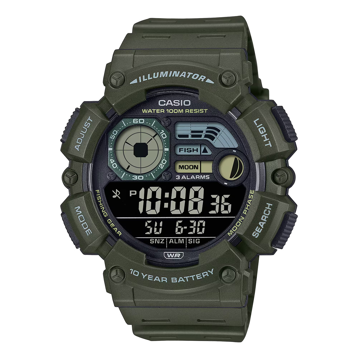 CASIO（カシオ） WS-1500H 10気圧防水 フィッシングモード ムーン