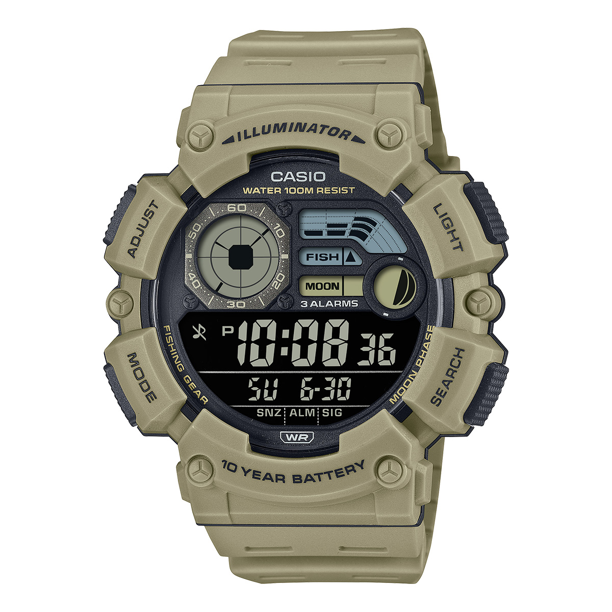 CASIO（カシオ） WS-1500H 10気圧防水 フィッシングモード ムーン