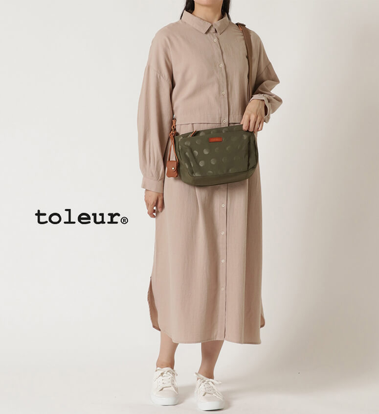 toleur トーラ ショルダーバッグ ナイロンドット カウレザーミニ