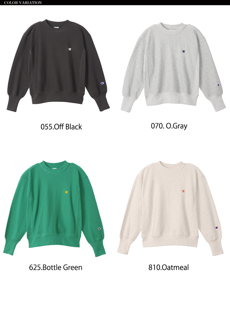 Champion チャンピオン ウィメンズ トレーナー クルーネック スウェットシャツ 23FW カットソー 長袖 (cw-y019) Champion チャンピオン ウィメンズ トレーナー クルーネック
