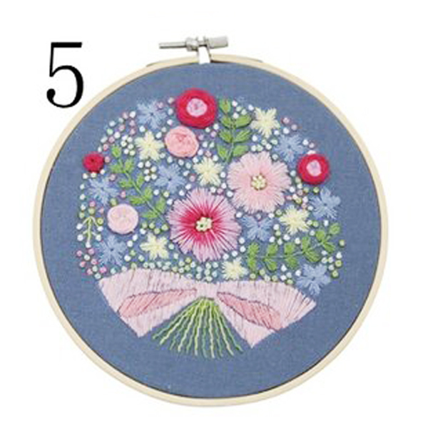 クロスステッチキット フラワー 立体的な花柄 DIY 刺繍ツール 初心者 