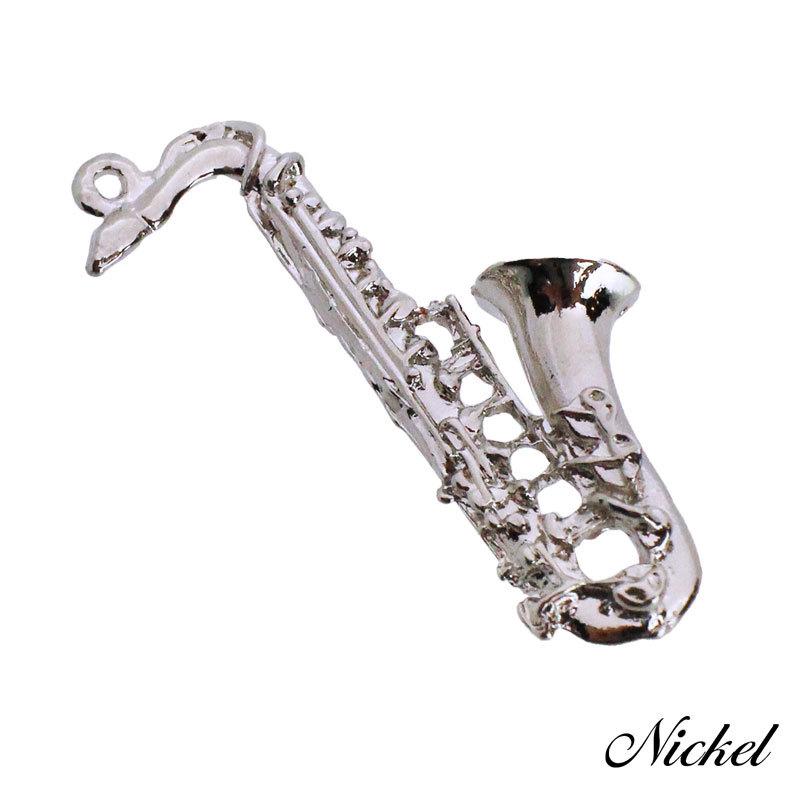 チャーム 楽器 サックス 2個 43mm×24mm ペンダント キーホルダー
