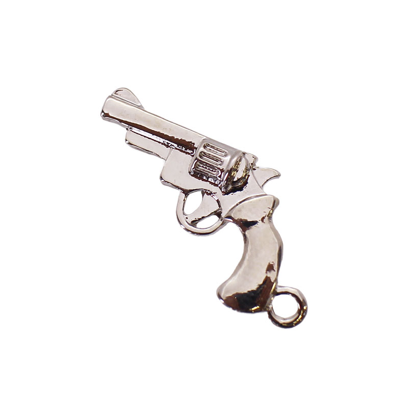 チャーム ペンダント キーホルダー ピストル 拳銃 鉄砲 立体 2個 30mm