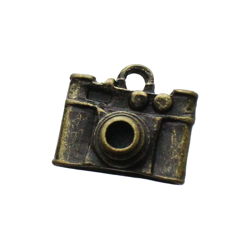 チャーム カメラ 一眼 キーホルダー ペンダントトップ 2個 11mm×13mm