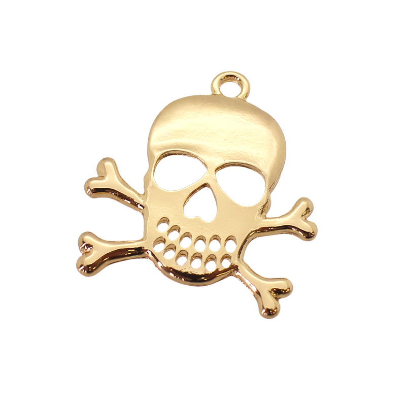 チャーム ドクロ ガイコツ スカル 2個 28mm×26mm アクセサリー パーツ