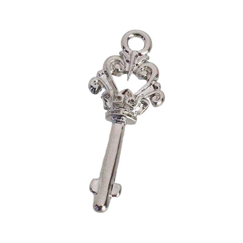 チャーム 王冠 クラウン 鍵 キー 2個 35mm×14mm アクセサリー パーツ