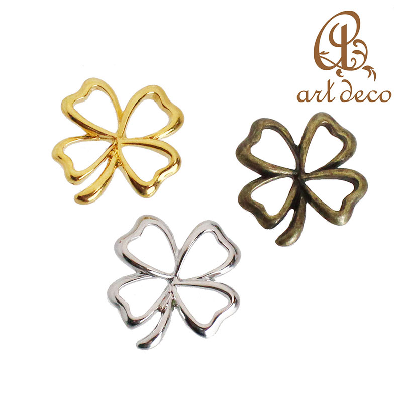 アクセサリー パーツ チャーム 四つ葉 クローバー 10個 17mm×15mm 