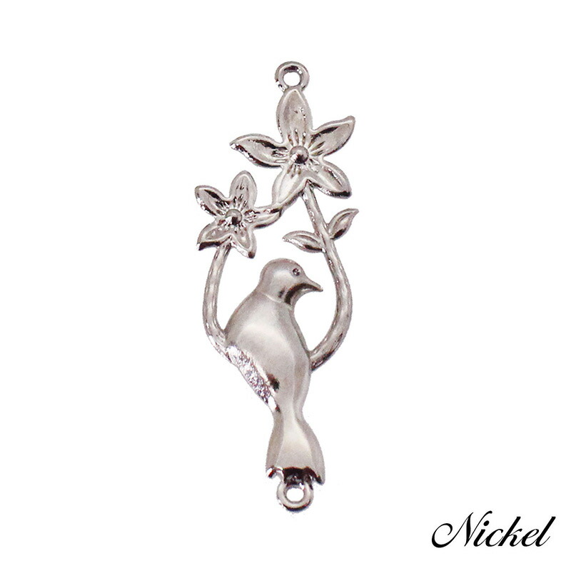 コネクトパーツ 小鳥 木 花 デザイン 2個 18mm×6mm アクセサリー パーツ ハンドメイド 材料 金具 装飾 |  | 04