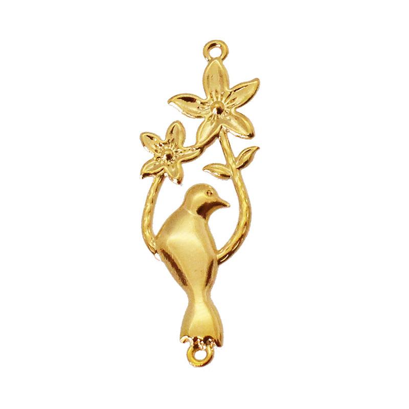 コネクトパーツ 小鳥 木 花 デザイン 2個 18mm×6mm アクセサリー パーツ ハンドメイド 材料 金具 装飾 |  | 01
