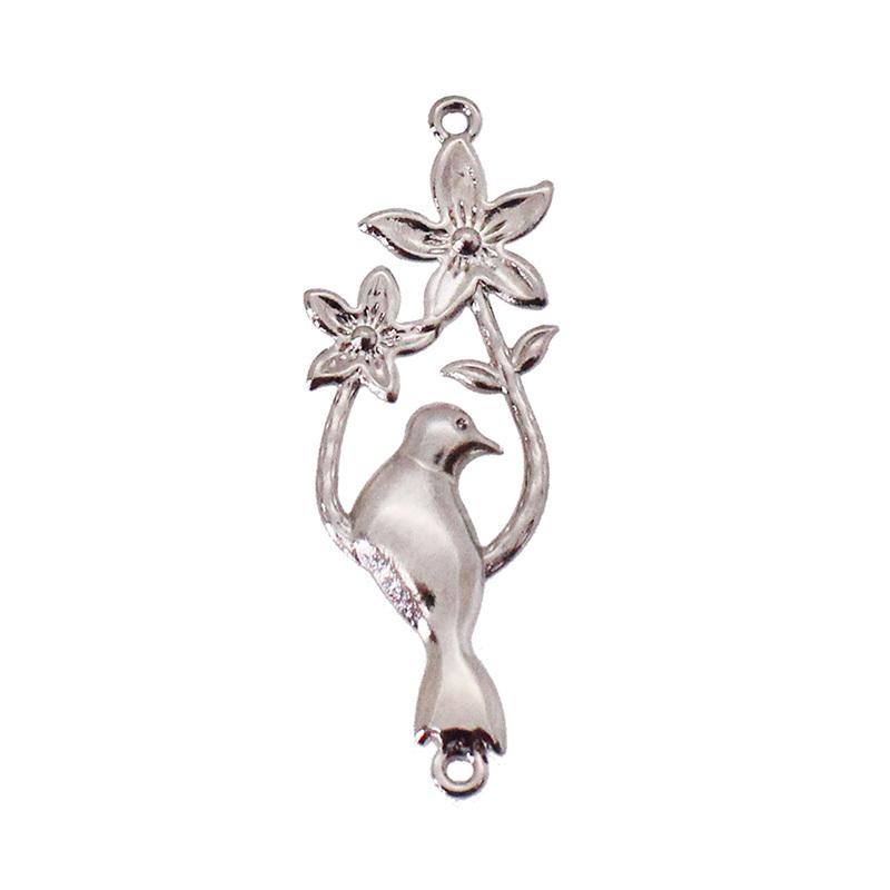 コネクトパーツ 小鳥 木 花 デザイン 2個 18mm×6mm アクセサリー パーツ ハンドメイド 材料 金具 装飾 |  | 02