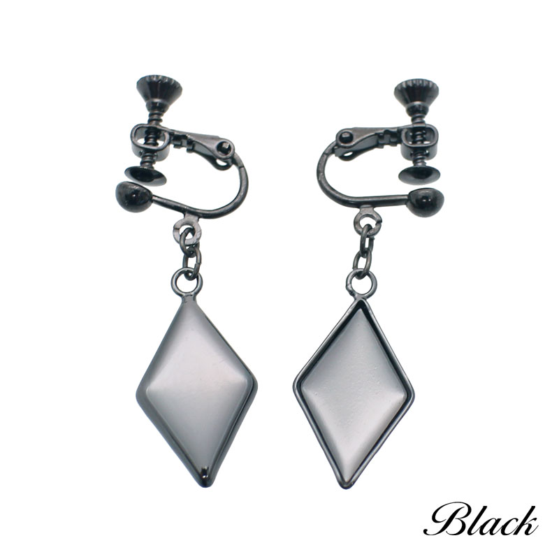 イヤリング ダイヤ ひし形 2ペア 17.5mm×10.5mm アクセサリー