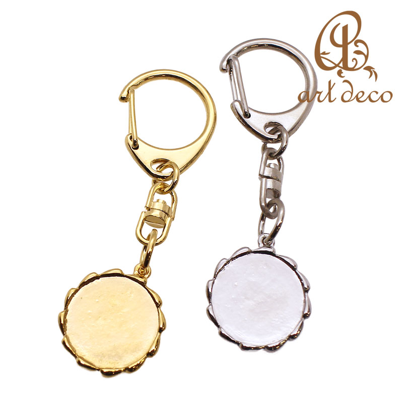 キーホルダー 円形 丸 デザイン 1個 空枠内径19mm アクセサリー パーツ