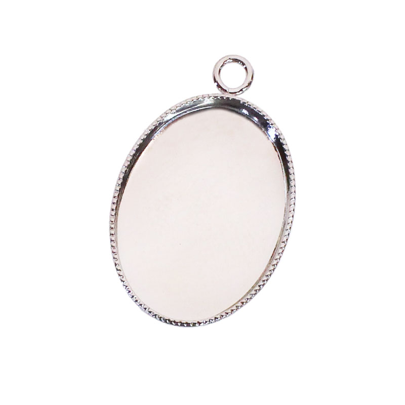 チャーム ペンダントトップ キーホルダー 楕円 空枠 カラワク 2個 18mm×13mm アクセサリー パーツ ハンドメイド 材料 金具 装飾 |  | 02