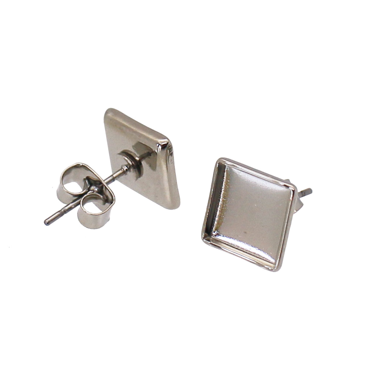 ピアス 角型 スクエア 1ペア 8mm×8mm アクセサリー パーツ