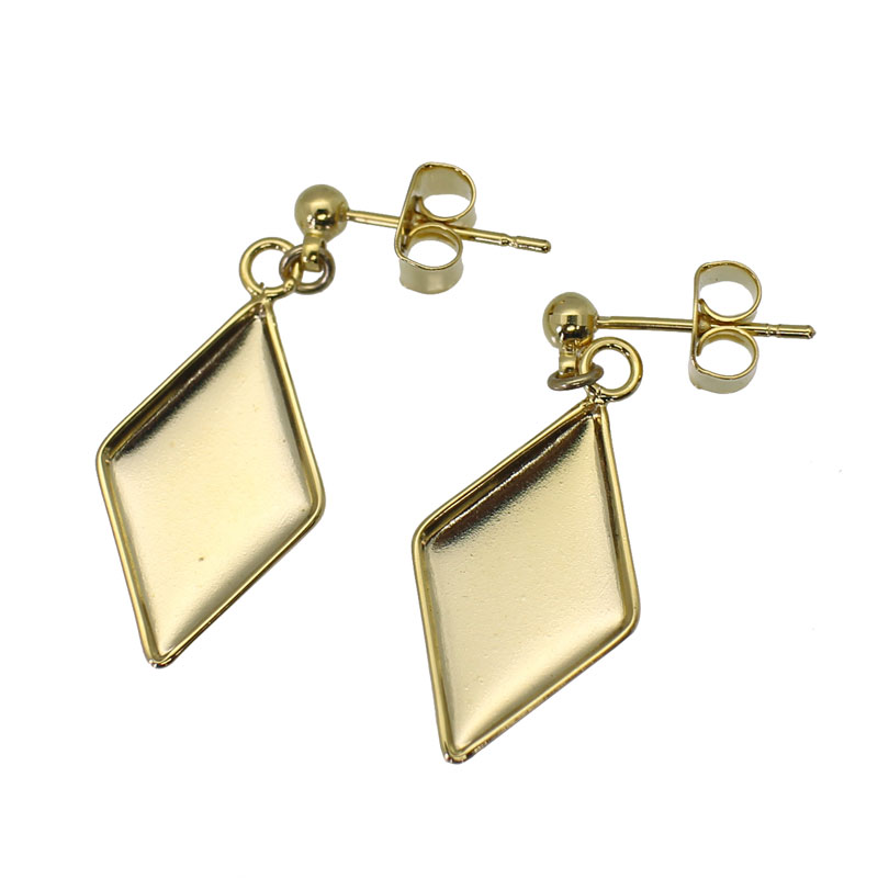 ピアス ひし形 1ペア 17.5mm×10.5mm アクセサリー パーツ ハンドメイド 