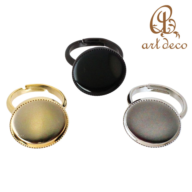 アクセサリー パーツ リング 指輪 円形 丸 10個 ハンドメイド 材料 卸 装飾 カラワク 空枠 内径16mm