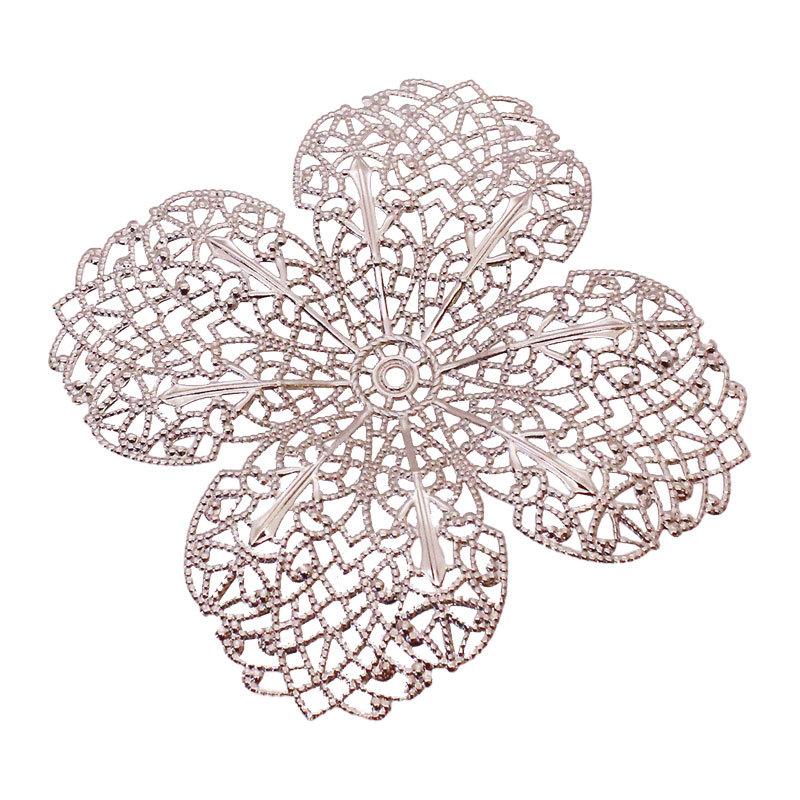 透かしパーツ 花柄 幾何学 スカシ 1個 67mm×67mm アクセサリー パーツ