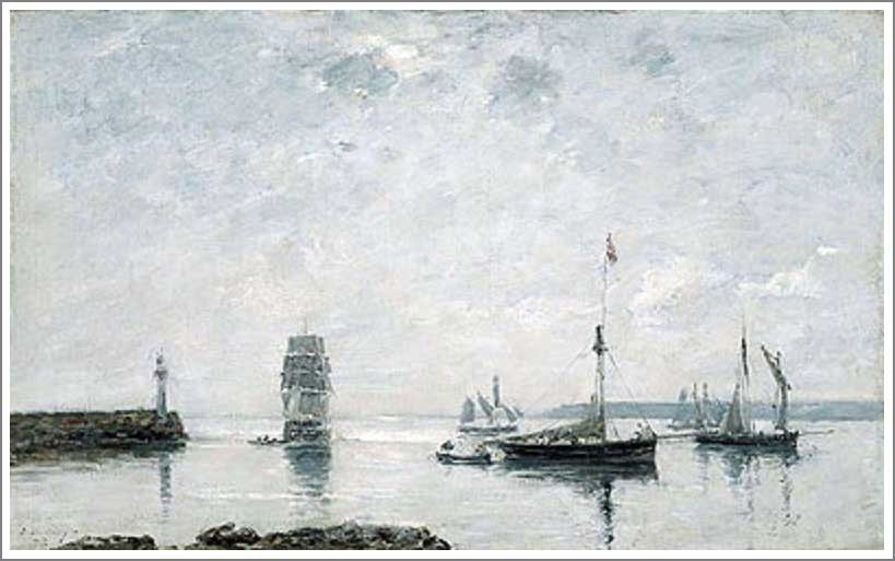 複製画 送料無料 絵画 油彩画 油絵 模写ウジェーヌ・ブータン「港の
