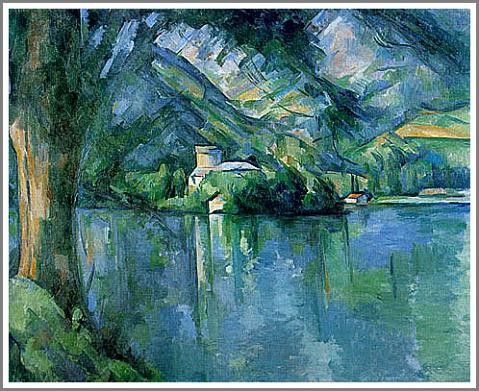 複製画 送料無料 絵画 油彩画 油絵 模写ポール・セザンヌ「アヌシー湖