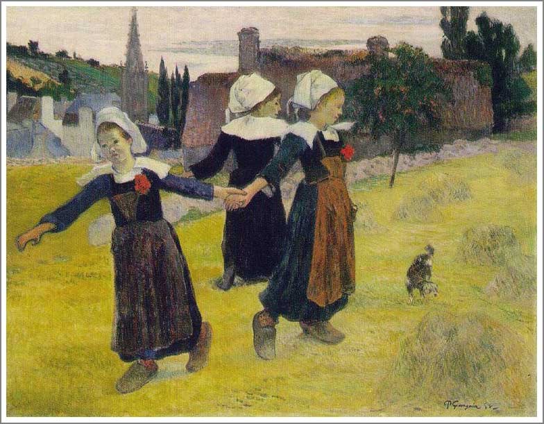 送料無料】絵画：ポール・ゴーギャン「ブルターニュの3人の少女の輪舞