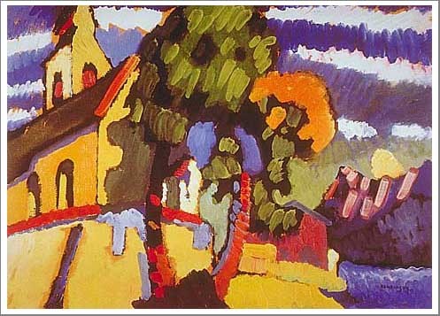 送料無料】絵画：ワシリー・カンディンスキー「Riegsee the Village